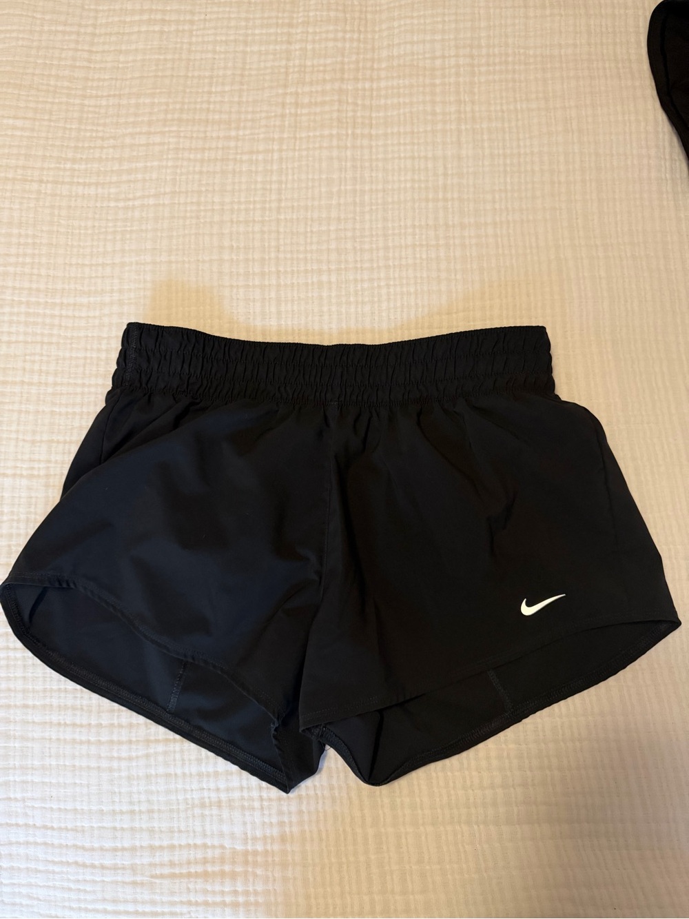 Nike Black Women's Athletic Running Shorts with White Swoosh